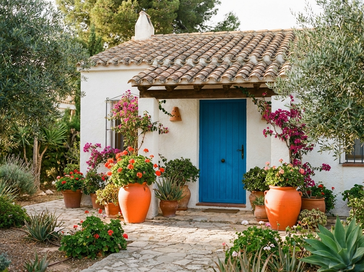 Fachada exterior de bungalow mediterráneo en Salou