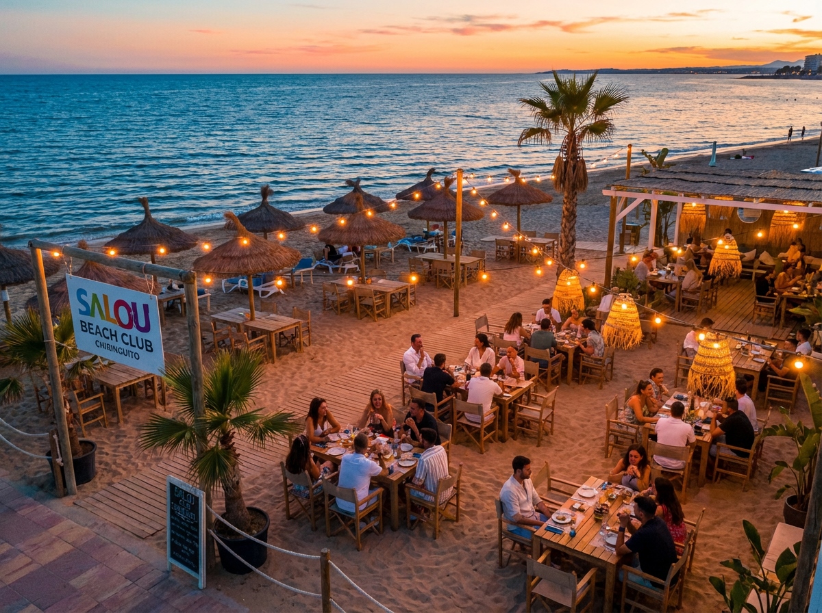 Cena en chiringuito de playa en Salou para despedidas