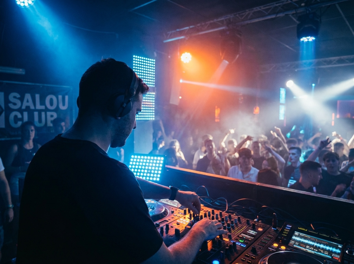 DJ en cabina en discoteca de Salou