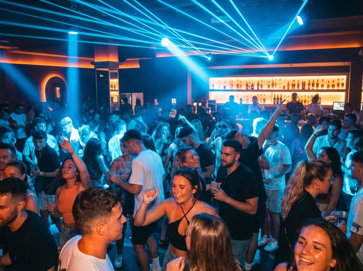 Pista de baile llena en discoteca de Salou