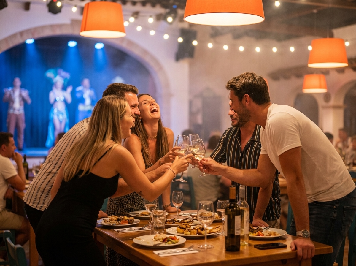 Público cenando y riendo en El Gran Show Salou