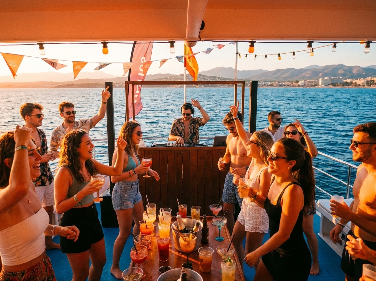 Fiesta en barco en Salou con DJ para despedidas