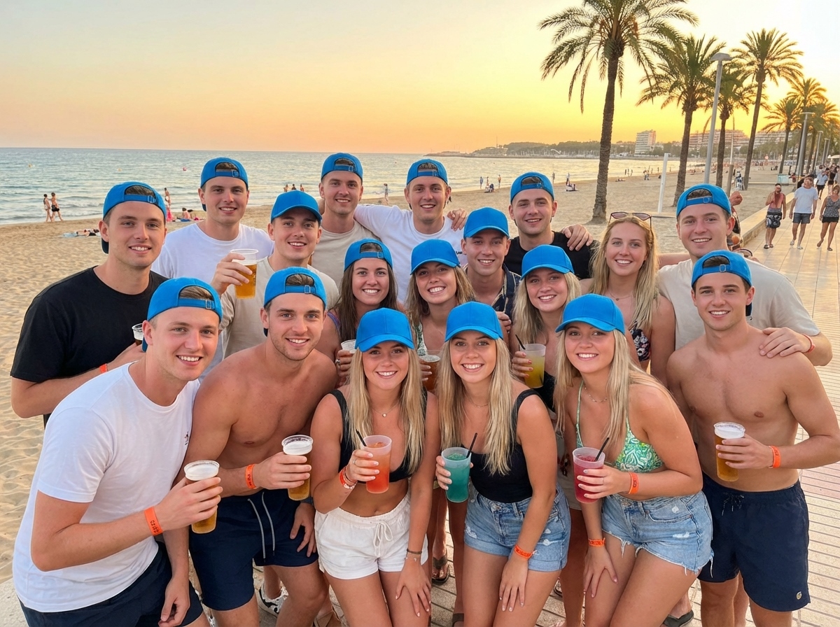 Grupo de despedida celebrando en Salou